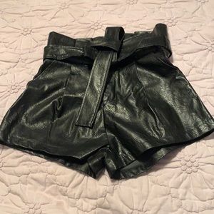 Black Leather Shorts
